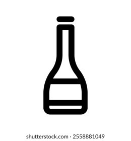 Bottle wine icon, beverage, drink, vector illustration