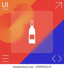 Botella de icono de vino. Elemento para su diseño