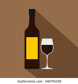 Bottle of wine icon. Flat illustration of bottle of wine vector icon for web