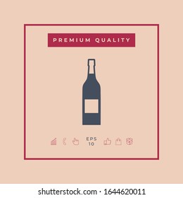Botella de icono del vino. Elementos gráficos para el diseño