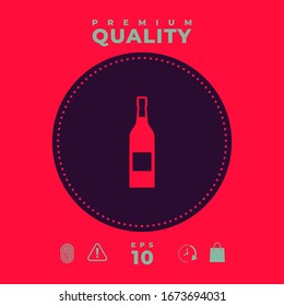 Botella de icono del vino. Elementos gráficos para el diseño