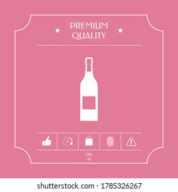 Botella de icono de vino. Elementos gráficos para su diseño