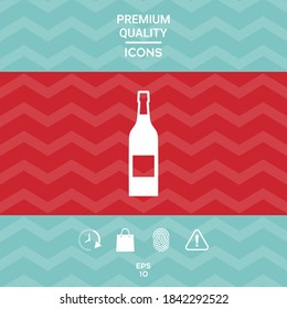 Botella de icono de vino. Elementos gráficos para su diseño