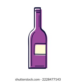 bottle of wine icon isolated
