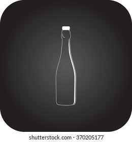Bottle of wine icon on  background