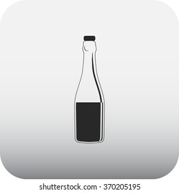 Bottle of wine icon on  background