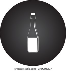 Bottle of wine icon on  background
