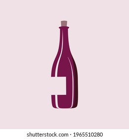 Bottle of wine icon. Vector illustration