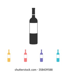 bottle of wine icon. vector illustration
