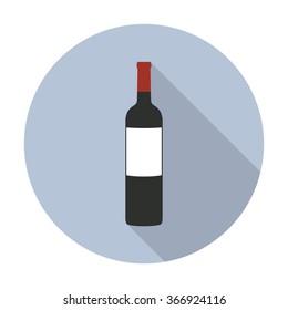 Bottle Of Wine Icon. Vector Illustration