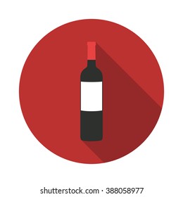 bottle of wine icon. vector illustration