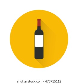 bottle of wine icon. vector illustration