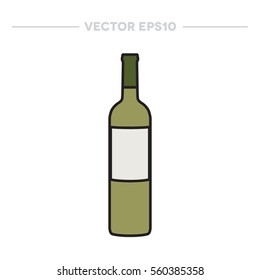 bottle of wine icon. vector illustration