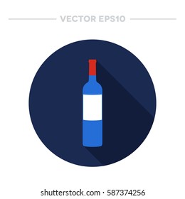 bottle of wine icon. vector illustration
