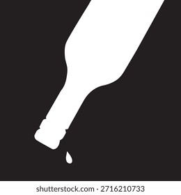 A bottle of wine illustration featuring a classic glass bottle with a label, elegant and minimal design. Perfect for restaurant menus, wine packaging, greeting cards, digital artwork, and beverage-related designs.