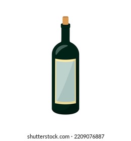 Una botella de ilustración de vino aislada sobre fondo blanco