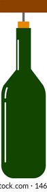 Botella de vino, ilustración, vector sobre fondo blanco