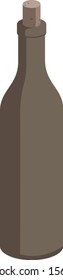 Bottle of wine, illustration, vector on white background.