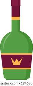 Bottle of wine, illustration, vector on white background.