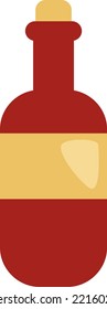 Bottle of wine, illustration, vector on a white background.