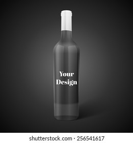Bottle of wine isolated on a dark background. Clipping Path