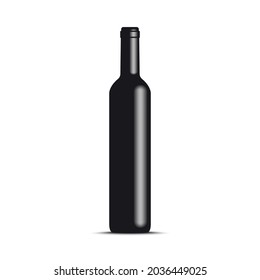 bottle of wine isolated on white