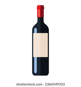 Frasco de vino aislado en blanco, ilustración vectorial