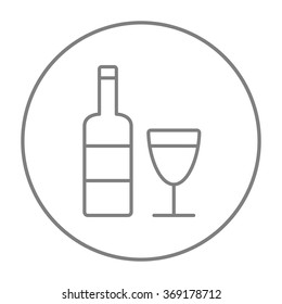 Bottle of wine line icon.