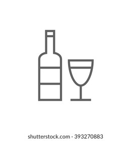 Botella de icono de la línea de vino.