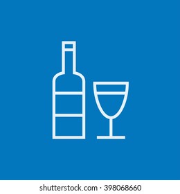 Flasche Wein Linie Symbol.
