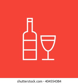 Bottle of wine line icon.