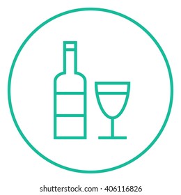 Flasche Wein Linie Symbol.