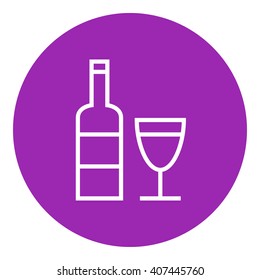 Botella de icono de la línea de vino.