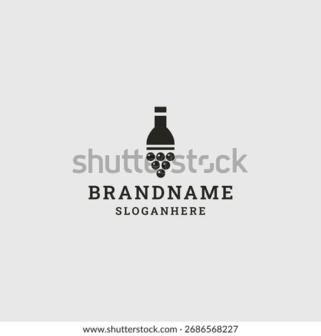 Bottle wine logo template vector illustration design