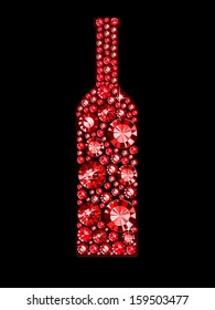 Bottle of wine made of gems