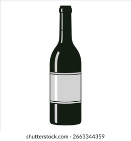 Bottle wine minimalist simple vector