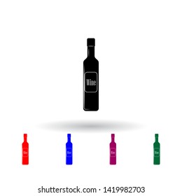 a bottle of wine multi color icon. Elements of drink set. Simple icon for websites, web design, mobile app, info graphics