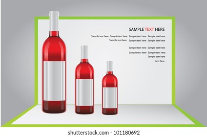 bottle of wine on pop-up paper,Vector