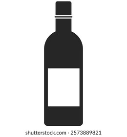 A bottle of wine on transparent background. PNG