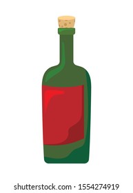 bottle of wine on white background vector illustration design