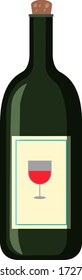 Bottle of wine on white background illustration