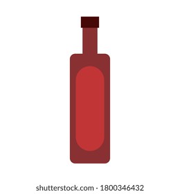 botella de vino, sobre el diseño de la ilustración del vector de fondo blanco