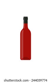 Bottle of wine on white background. Vector 