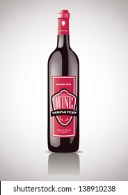 bottle of wine red  vector eps10 image. mock-up