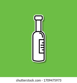 Bottle of wine sticker icon. Simple thin line, outline vector of alcohol drink icons for ui and ux, website or mobile application