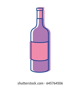 bottle of wine tasty beverage icon