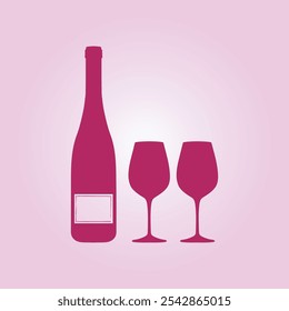 Bottle of Wine trendy artwork good abstract vector illustration colorful practical design.eps