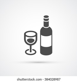 Bottle of wine trendy flat icon.Vector illustration