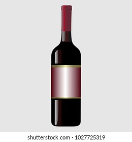 Bottle of wine, vector eps10
