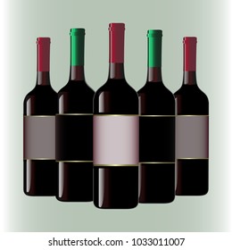 Bottle of wine, vector eps10